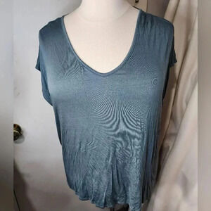 NWT Rae Made Curvy Yoga V-Back Tee Dusty Teal Plus Size 3XL
